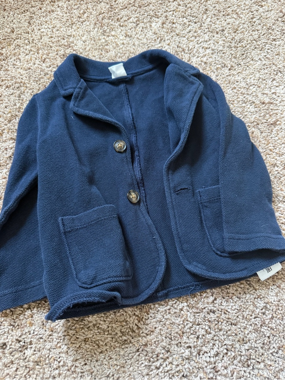 GAP Navy Knit Button-Front Blazer for Kids